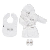 Giftset White: Bathrobe 62-68/Bib/Slippers