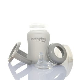 GLASS DRINKING CUP LIGHT GRAY