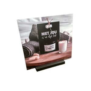 Promotional plates with wooden stand - Scrub salt