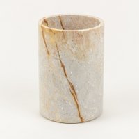 Mittlere schmale zylindrische Vase aus Stein ohne Deckel