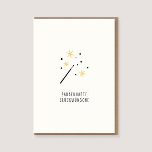 Folding card with envelope - "Magic Wand - magical congratulations"