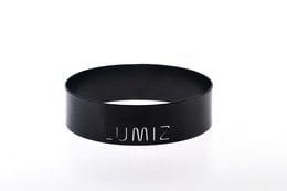 Black metal ring, 18 cm in diameter, suitable for outdoor lighting.