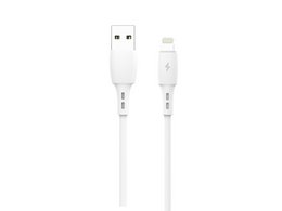  White USB-Lightning cable, 30cm, 2.4A fast charging, power bank compatible, durable connector