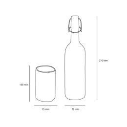 Vandflaske- og glassæt "H2O" (sæt med 2 glas)