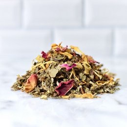A blend of black tea, rose petals, and other natural ingredients, creating a fragrant and flavorful tea experience.
