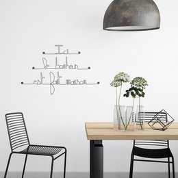 Wanddekoration aus Metall mit Zitat „Hier ist das Glück selbstgemacht“ – zum Anstecken – Wandschmuck