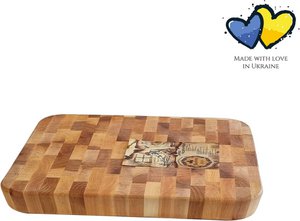 Rechthoekige houten snijplank - 32,5 x 36,5 x 4,5 cm - Horeca kwaliteit hakblok hout - Bruin