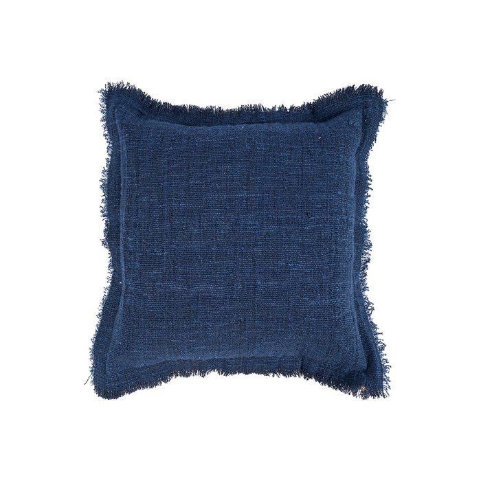 De Azure Fringe Kussenhoes - Indisch Blauw - 30x50