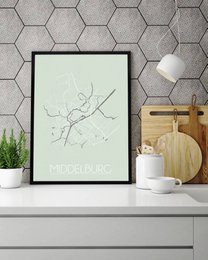 Middelburg Floor plan poster Pastel green
