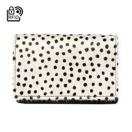Ladies Wallet Black Leather RFID In 10 Prints