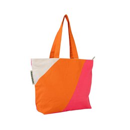  Vibrant orange and pink reusable shopping bag made from 100% organic cotton.