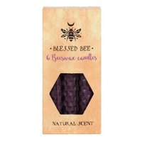Pack of 6 'Purple' Beeswax Spell Candles