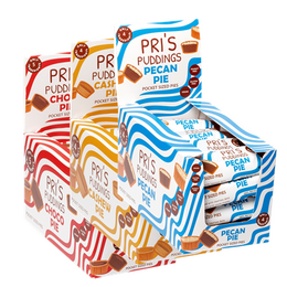 Combo pack of 16 snack bars with various flavors including pecan pie and choco dip. The bars feature colorful packaging with striped patterns and product branding.