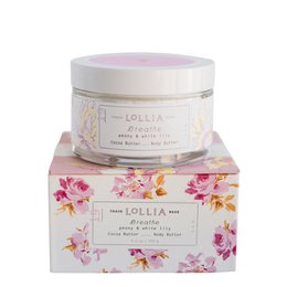Whipped body butter with a lavender scent, featuring a decorative floral and bird design on the packaging.