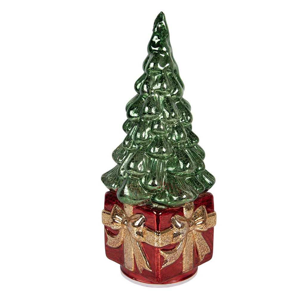 Kerstdecoratie met LED-verlichting Kerstboom 13x13x30 cm Groen Kunststof