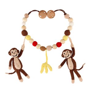 Gehäkelte Kinderwagenkette Affe CHARLIE in Braun
