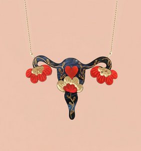 Uterus black necklace