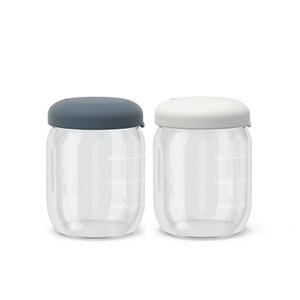 Food Storage Jar Set in Borasilicate Glass 180 ml - Cloud / Storm
