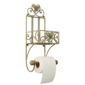 WC Rol Houder 20x15x43 cm Beige IJzer Toiletrolhouder