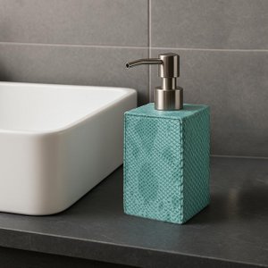 Zeepdispenser kunstleer reptiel turquoise dispenser kunstleer