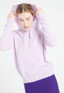 MIA 16 Cashmere hoodie with lilac chiseled finishes