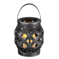 Bamboo lantern incl LED candle -black