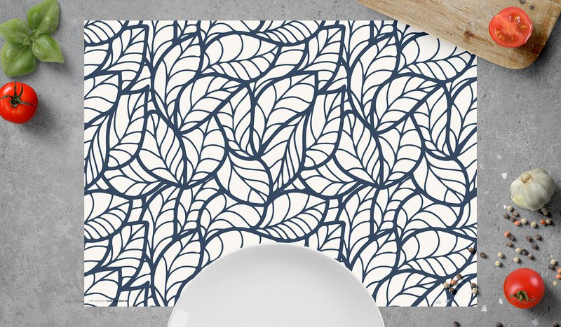 Abstract leaves pattern | Place mats made of premium vinyl 44 x 32 cm - 4 pieces