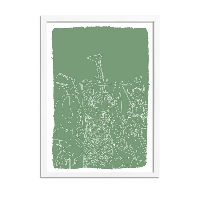 Kinderkamer poster Dieren - Groen