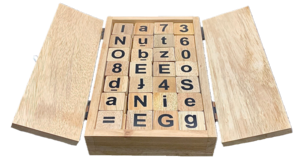 Halber Buchstaben- und Zahlensatz