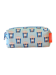  Pencil case with a colorful popcorn pattern, suitable for storing school supplies or other small items. The case features a zipper closure for secure storage.