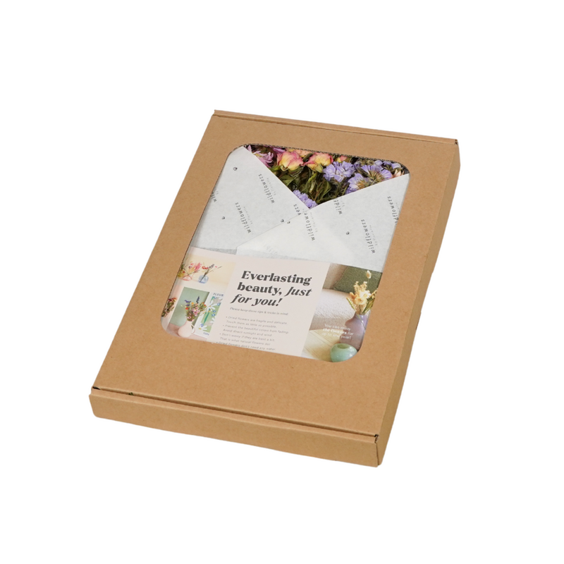 Geschenkdoos - Gedroogde Bloemen in Brievenbus - Roze