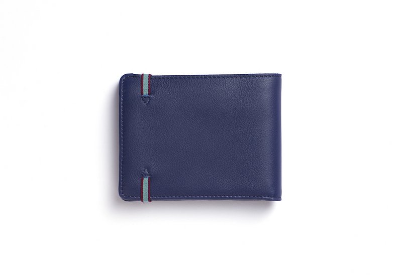 Portafoglio minimalista blu scuro con copia tasca portamonete
