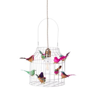 Witte hanglamp vogels
