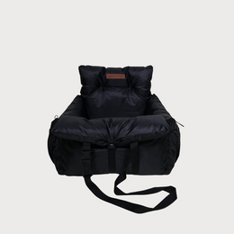  Black quilted pet carrier backpack with shoulder straps, travel bed for dogs and cats