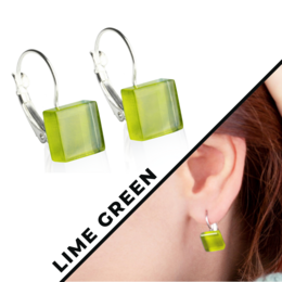 Glazen oorbellen met sluiting • 10mm • duurzaam / nikkelvrij / veel kleuren
