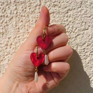 Endlessly in Love Hoop Earrings - Heart Earrings