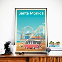 Vintage Santa Monica Poster | Poster City Santa Monica California United States