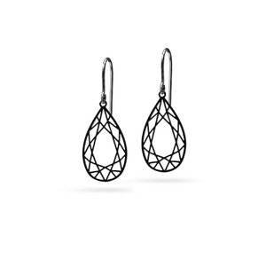 Earrings "Diamondcut drop" | black