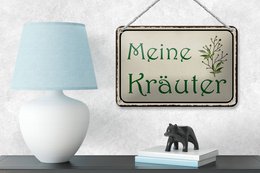 Tin sign saying 18x12cm my herbs gift decoration