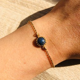 Margaux natuursteen armband verguld zilver