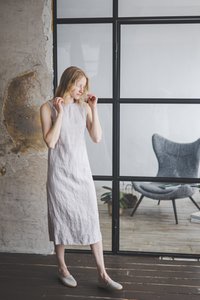 Elegant Long Linen Dress