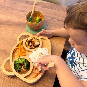 Kinderservies van bamboe