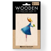 Princess and Frog Wooden folded greeting card