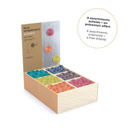 Assortiment de 24 petites boules magnétiques en bois