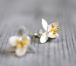 Oorknopjes met bloemen - 925 sterling zilver - OHR925-33