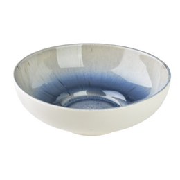  A round, deep soup bowl made of ceramic material with a blue and white gradient design. The bowl measures approximately 17x17x6cm and has a capacity of 400ml.