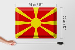 Tin Sign Flag of Macedonia 40x30cm Flag of Macedonia