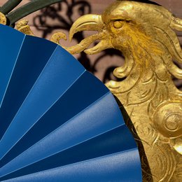 Éventails à main, éventails, bleu foncé opaque, durable