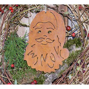 Rusty Santa Claus - metalen decoratief figuur om op te hangen