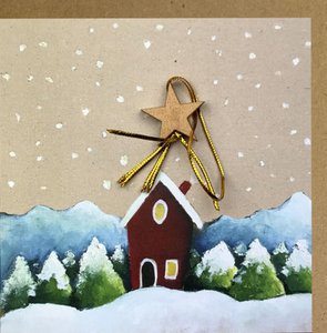 Christmas card kraft cottage